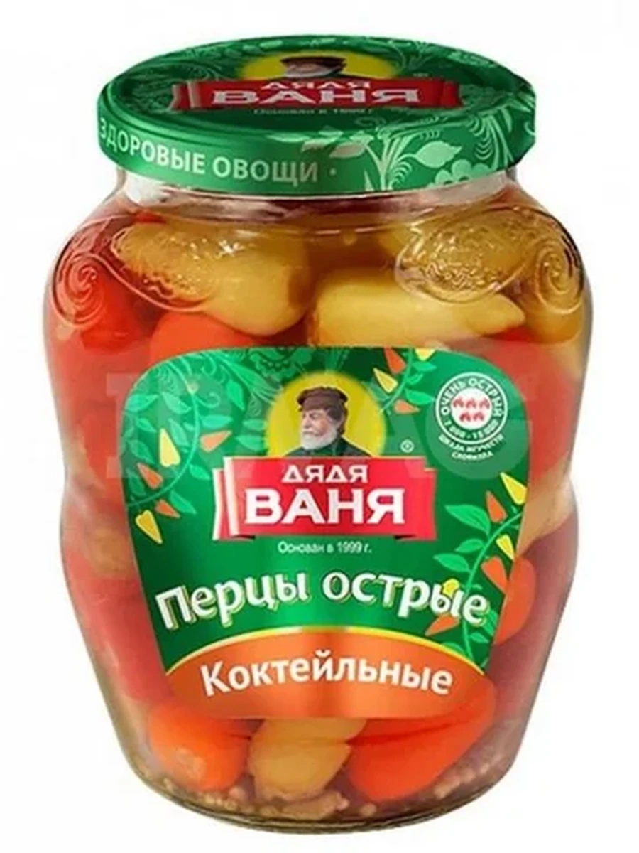 ПЕРЕЦ МАРИНОВАННЫЙ ДЯДЯ ВАНЯ ОСТРЫЙ КОКТЕЙЛЬНЫЙ 350ГР