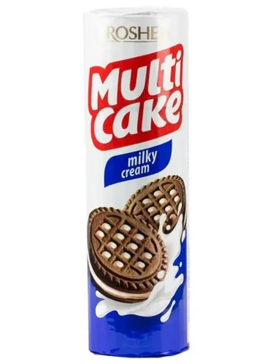 ПЕЧЕНЬЕ ROSHEN MULTICAKE С МОЛОЧ КРЕМ НАЧИНКОЙ 180ГР