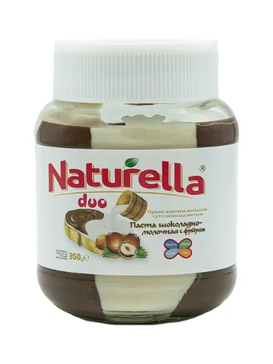 ПАСТА ШОКОЛАДНО-МОЛОЧНАЯ NATURELLA DUO С ФУНДУКОМ 350ГР