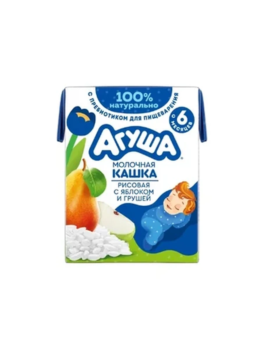 КАША МОЛОЧНО-РИСОВАЯ АГУША ЗАСЫПАЙКА С ЯБЛОКОМ И ГРУШЕЙ 200ГР