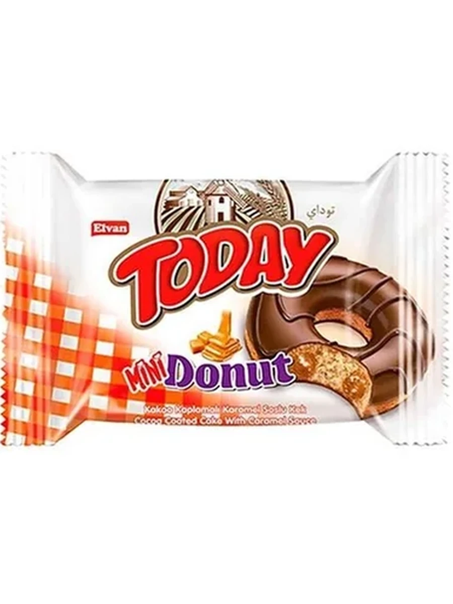 ПОНЧИКИ ELVAN TODAY DONUT С КАРАМЕЛЬЮ 50ГР