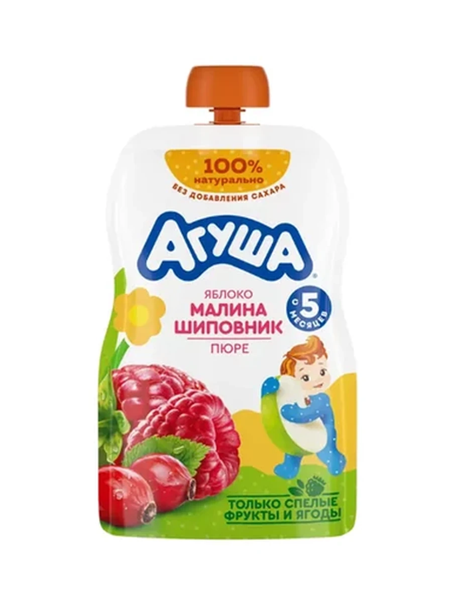 Агуша яблоко-малина-шиповник 90гр