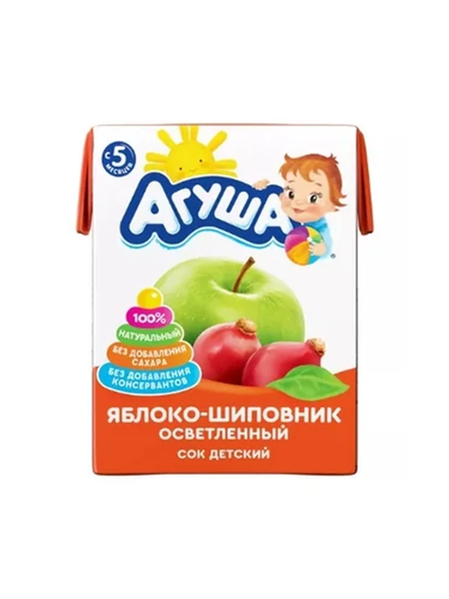 Сок Агуша яблоко-шиповник 0,2л