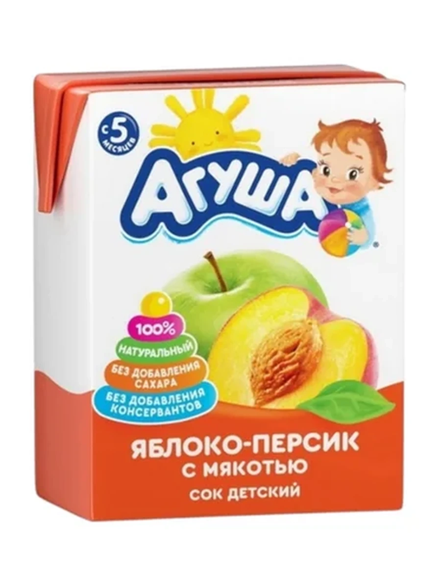 Сок Агуша ябл-персик с мякотью 0,2л