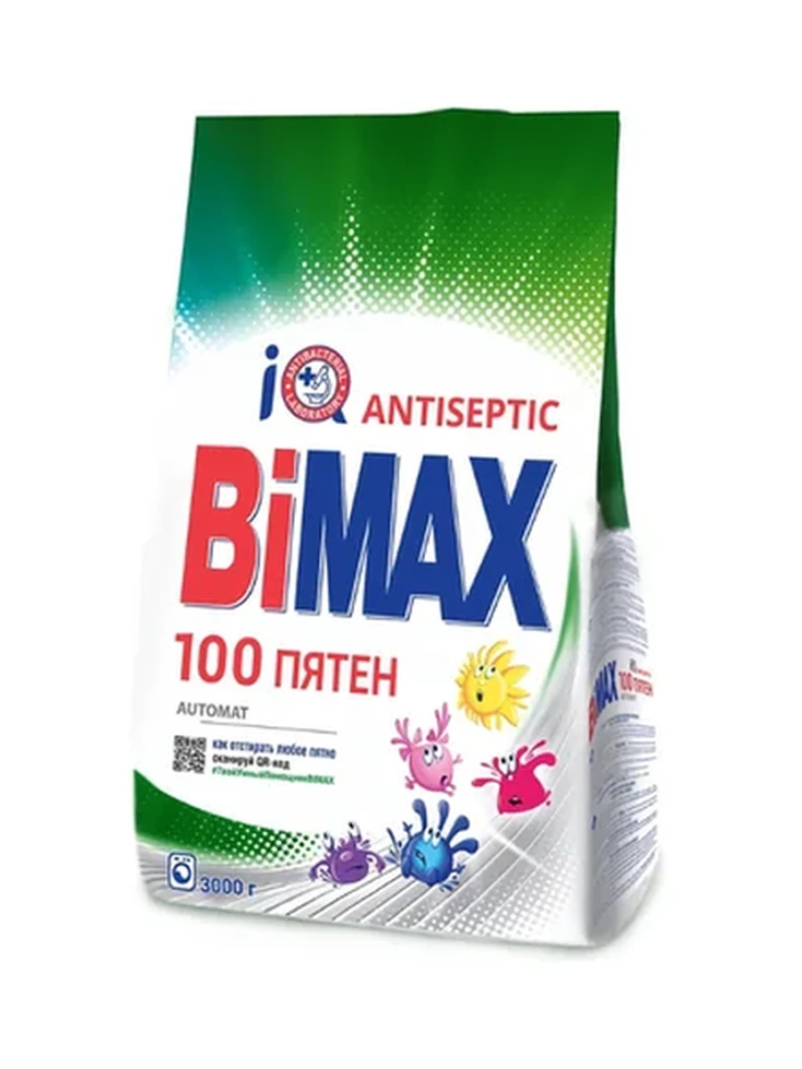 ПОРОШОК СТИРАЛЬНЫЙ BIMAX 100 ПЯТЕН АВТОМАТ 3КГ