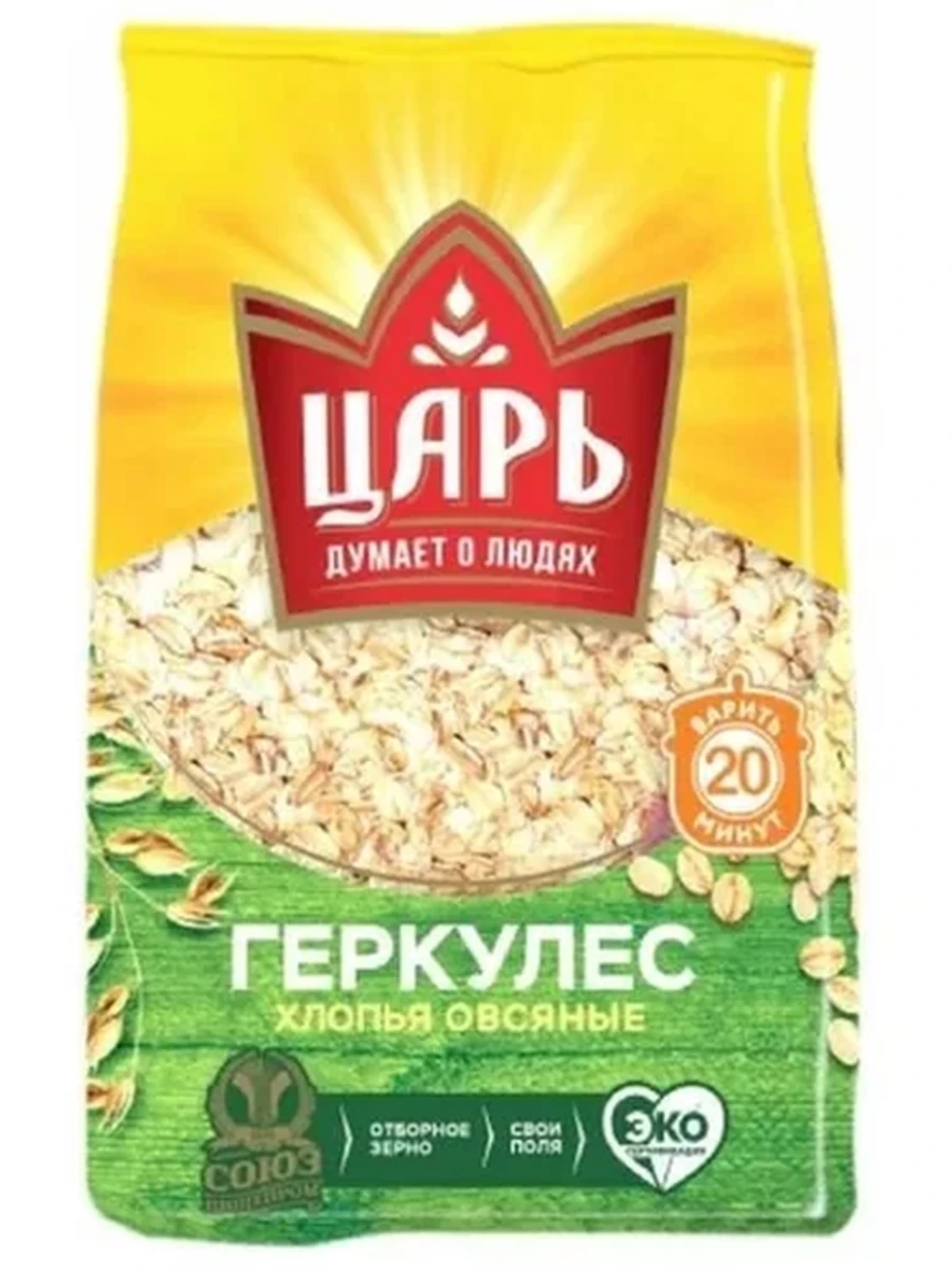 ХЛОПЬЯ ОВСЯНЫЕ ЦАРЬ ГЕРКУЛЕС 400ГР