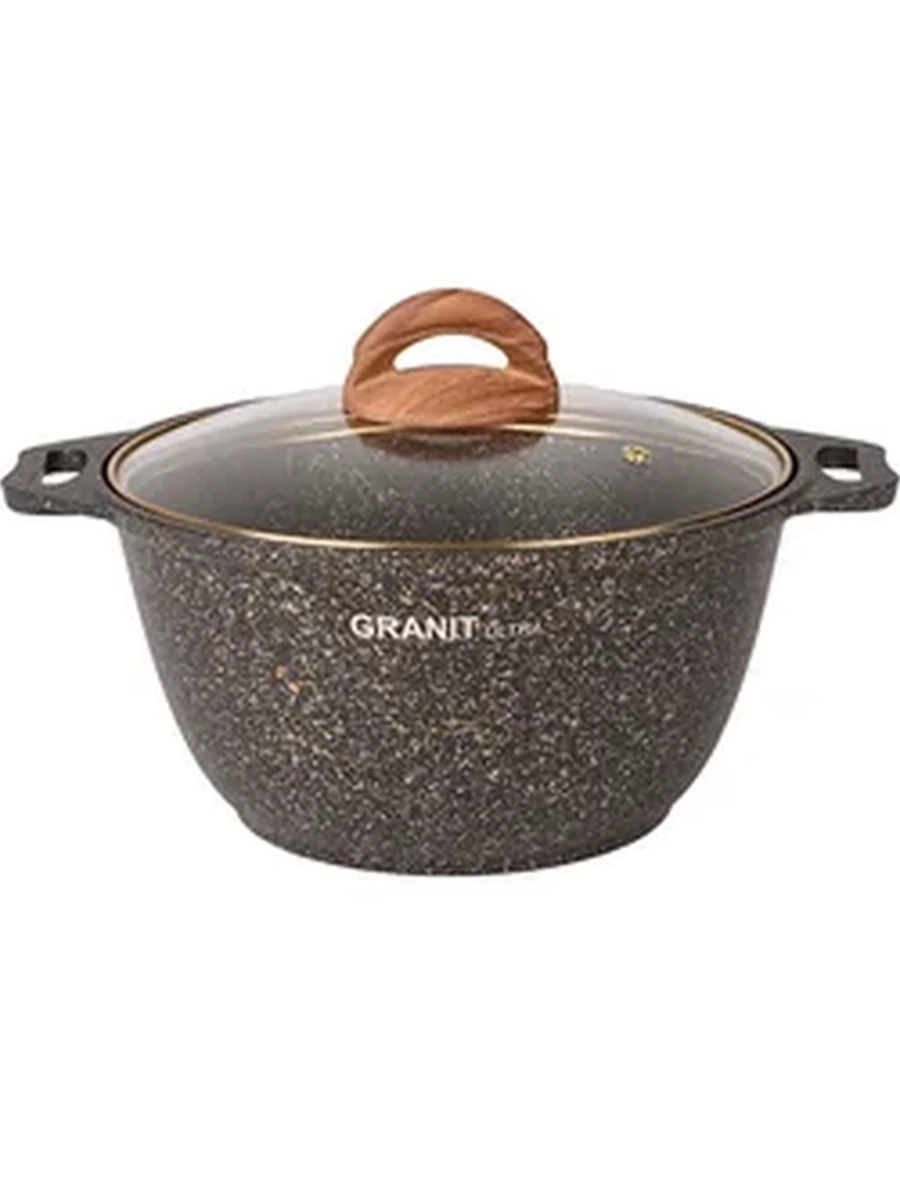 Кастрюля Kukmara 3 л Granit Ultra (Black-Gold)