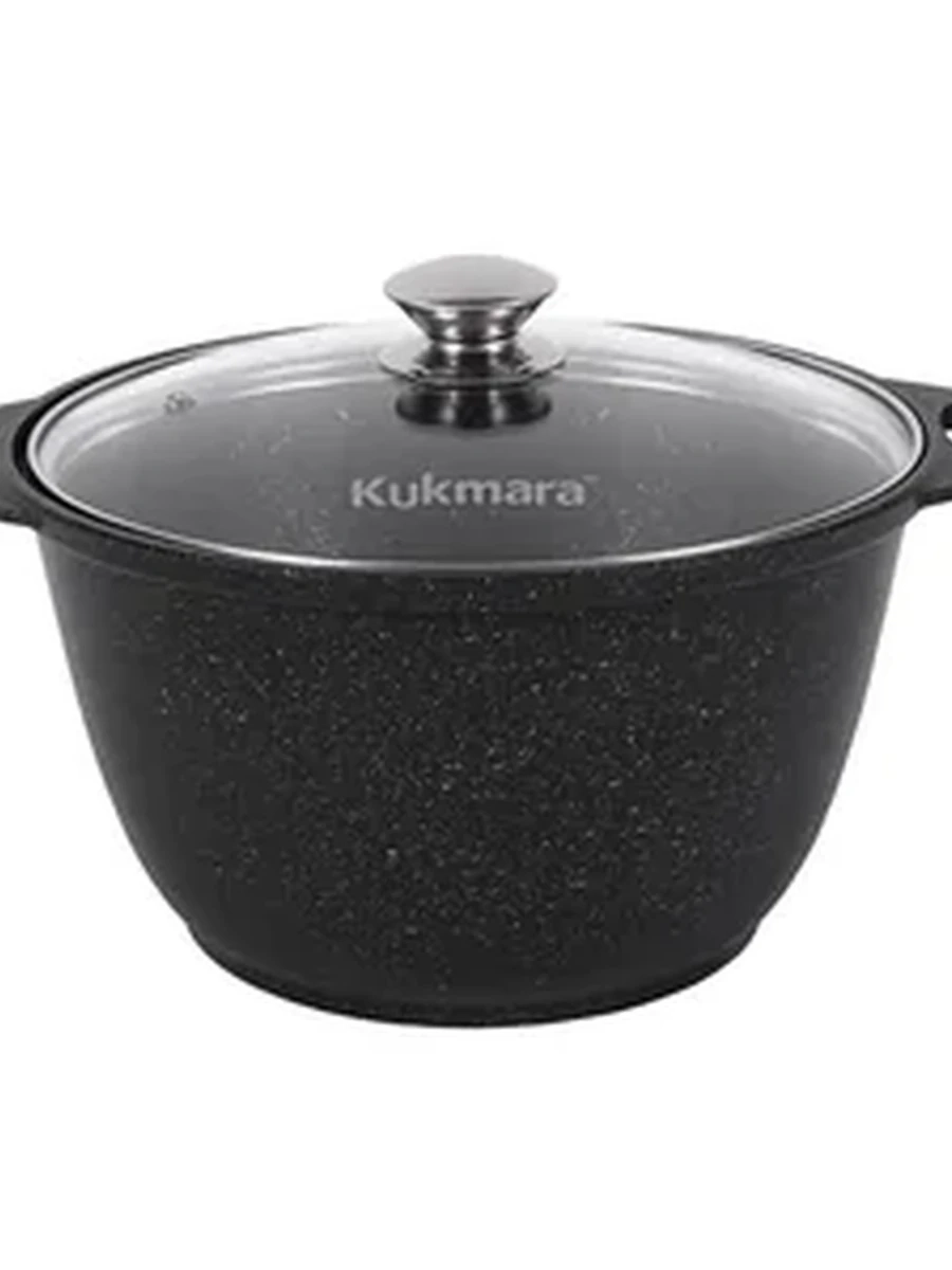 Кастрюля Kukmara 4 л из коллекции Мраморная (тёмный мрамор)