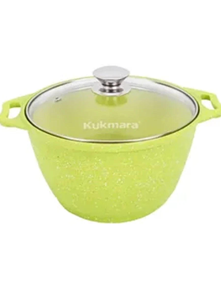 Кастрюля Kukmara 4 л со стеклянной крышкой, АП линия Trendy style (Lime)