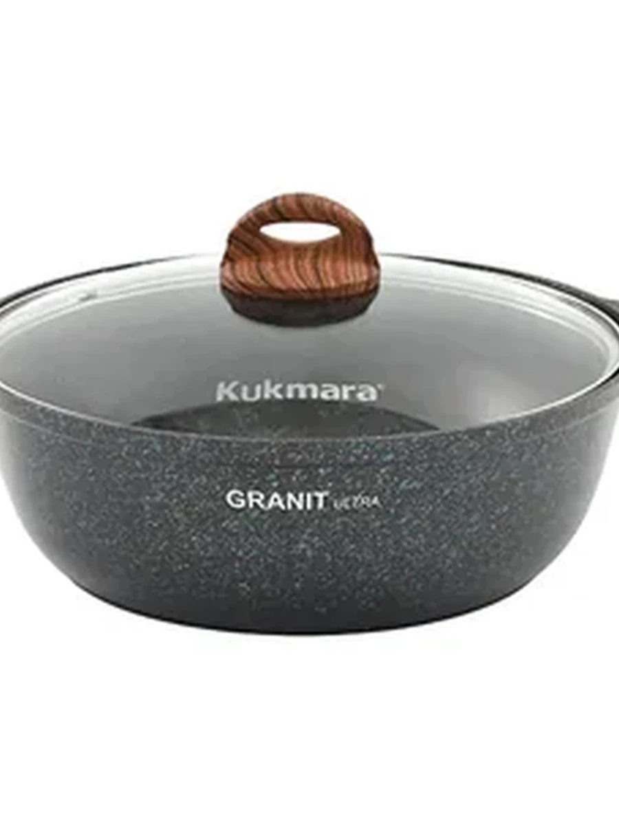 Жаровня Kukmara 3 л со стеклянной крышкой, АП линия Granit Ultra (Blue)