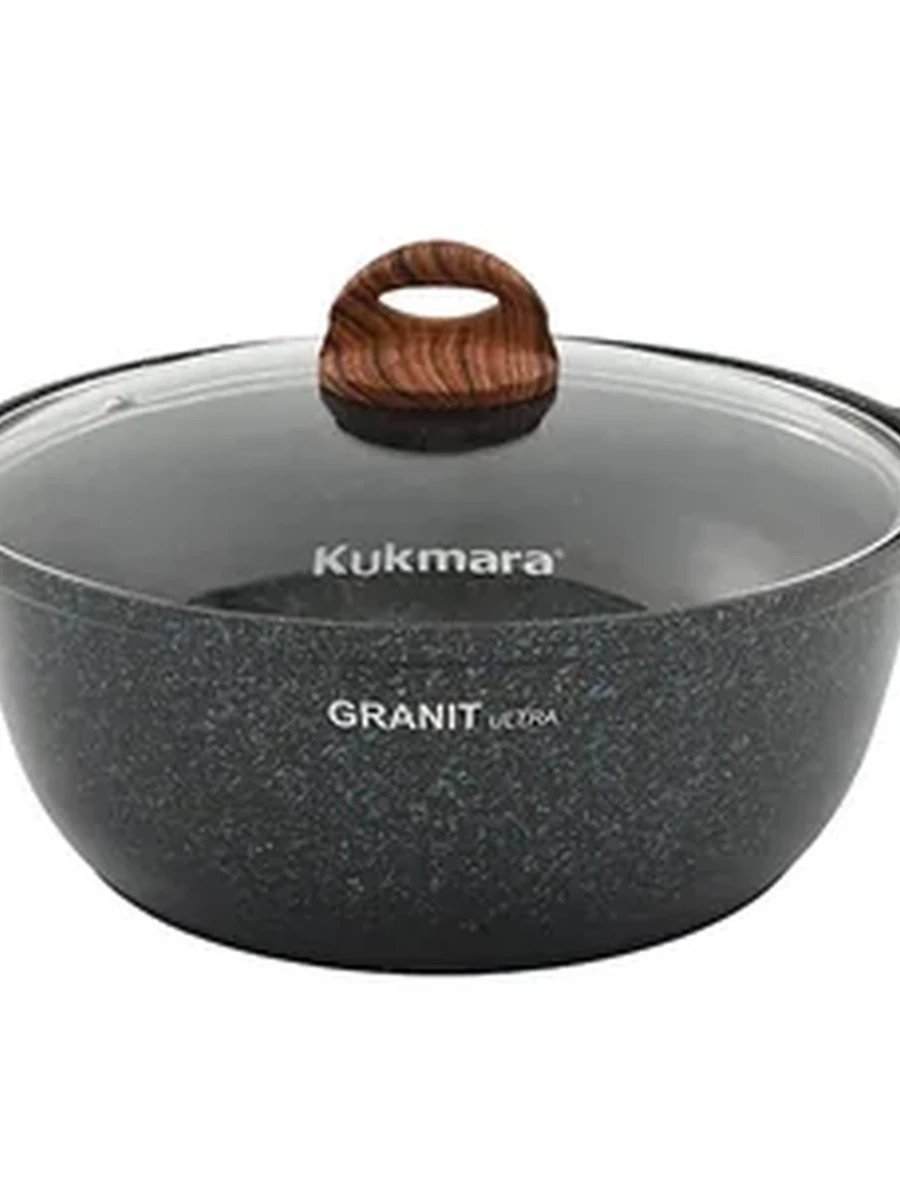 Кастрюля-жаровня Kukmara 4 л со стеклянной крышкой, АП линия Granit Ultra (Blue)