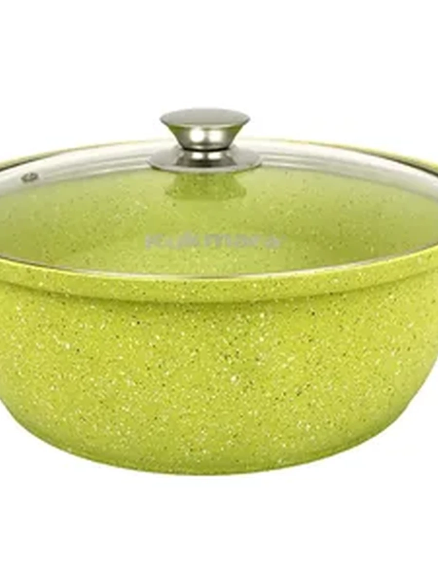 Кастрюля-жаровня Kukmara 4 л со стеклянной крышкой, АП линия Trendy style (Lime)