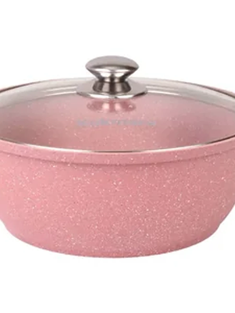 Кастрюля-жаровня Kukmara 4 л со стеклянной крышкой, АП линия Trendy style (Rose)