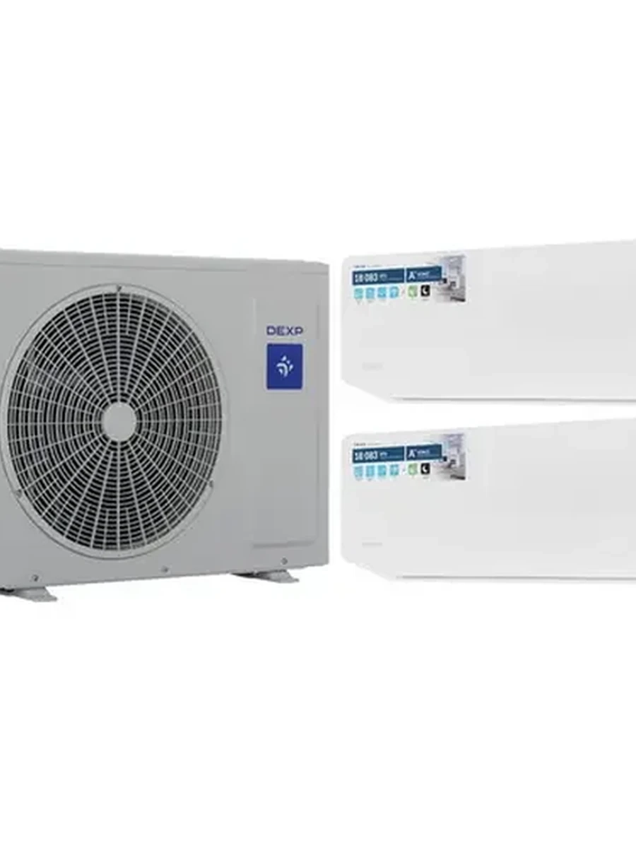 Кондиционер настенный (мульти сплит-система) DEXP MS - CHD9/18KINV белый [WIFI, инвертор, вентиляция, обогрев, осушение, 3D Air, до 50 м, 32 дБ]
