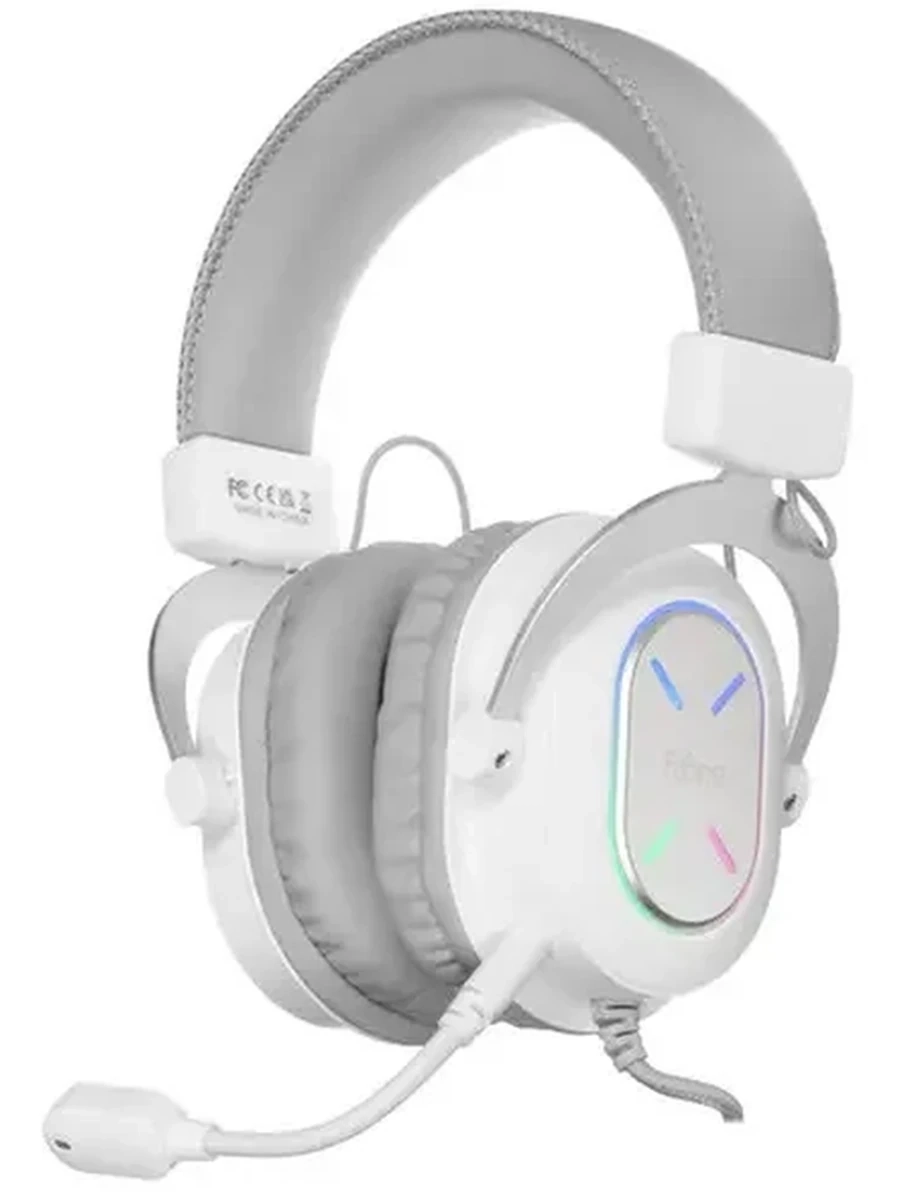 Проводные наушники FIFINE H6X [охватывающие, закрытые, 20 Гц - 20000 Гц, микр., регулятор громкости, 7.1, кабель - 2.3 м, белый/серый]