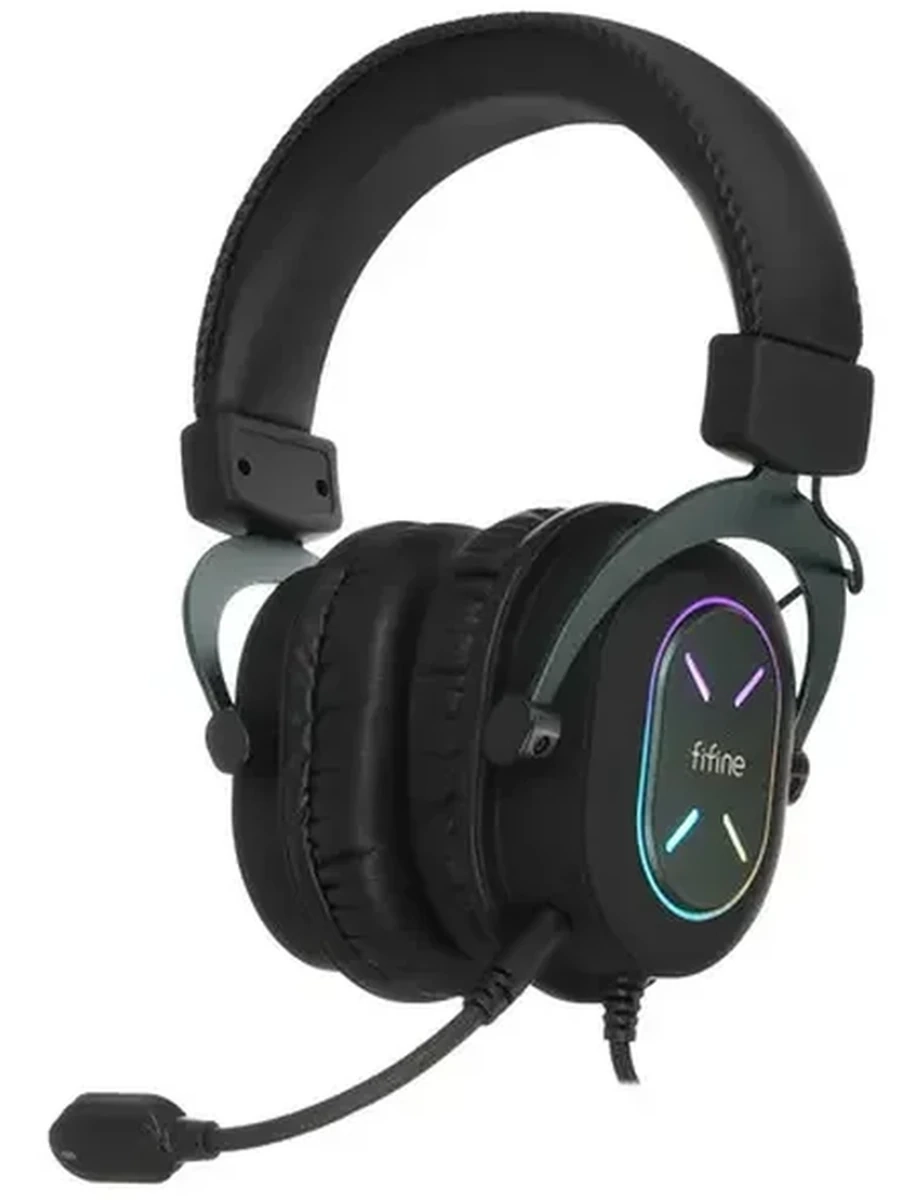 Проводные наушники FIFINE H6X [охватывающие, закрытые, 20 Гц - 20000 Гц, микр., регулятор громкости, кабель - 2.3 м, черный]