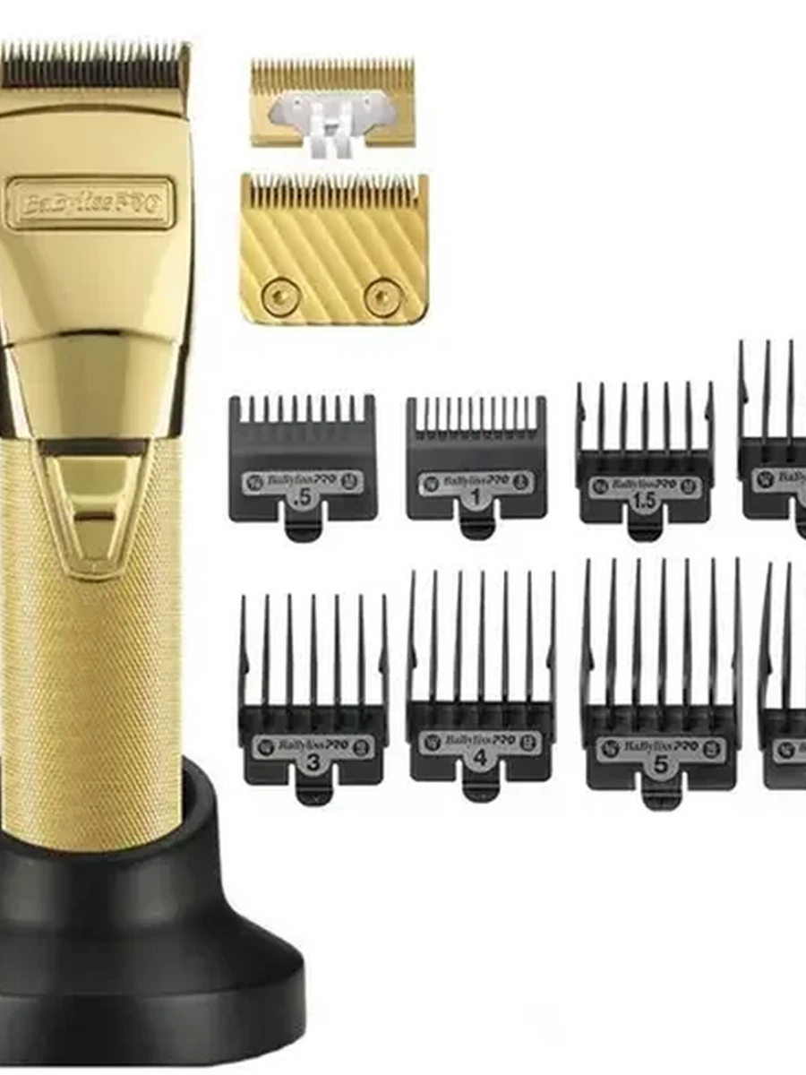 Машинка для стрижки BaByliss PRO FX8700GE золотистый/черный [длина 1,5-19 мм, смена насадок и регулировка, насадок-8, от сети/аккумуля, нерж.сталь]
