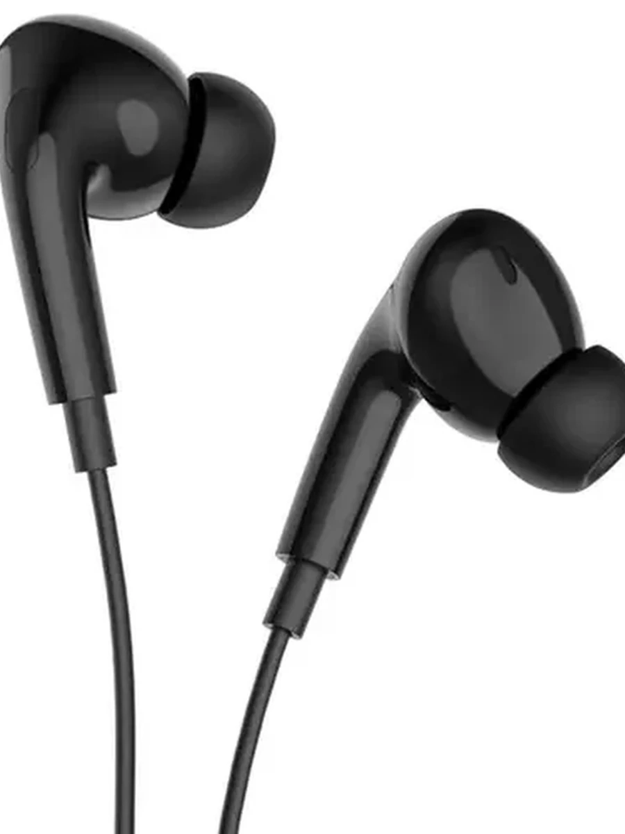 Наушники проводные hoco. M101 Pro black [внутриканальные, провод - 1.2 м, микрофон, регулировка громкости, разъем - Type-C, черный]_1