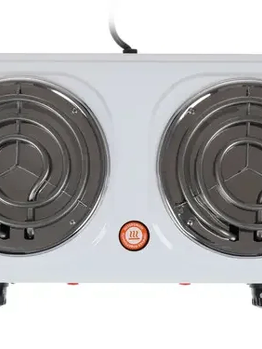 Плитка электрическая Centek CT-1509 белый [2 кВт, конфорок - 2, переключатели - поворотный механизм, покрытие - эмаль]