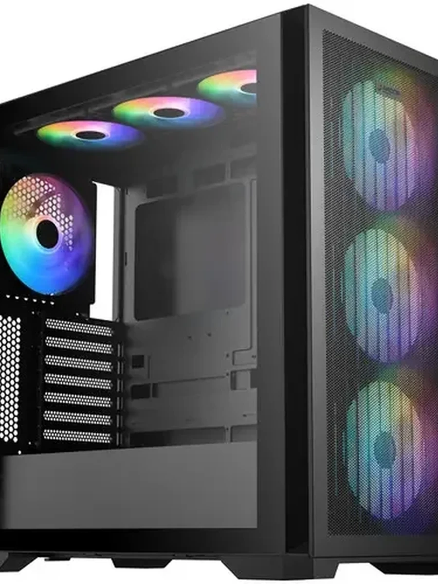 Корпус ARDOR GAMING Aeris R7, Midtower, Black, USB 3.2*2, USB Type-C, 0.7 mm, 3x120 ARGB, 4x140 ARGB, без БП