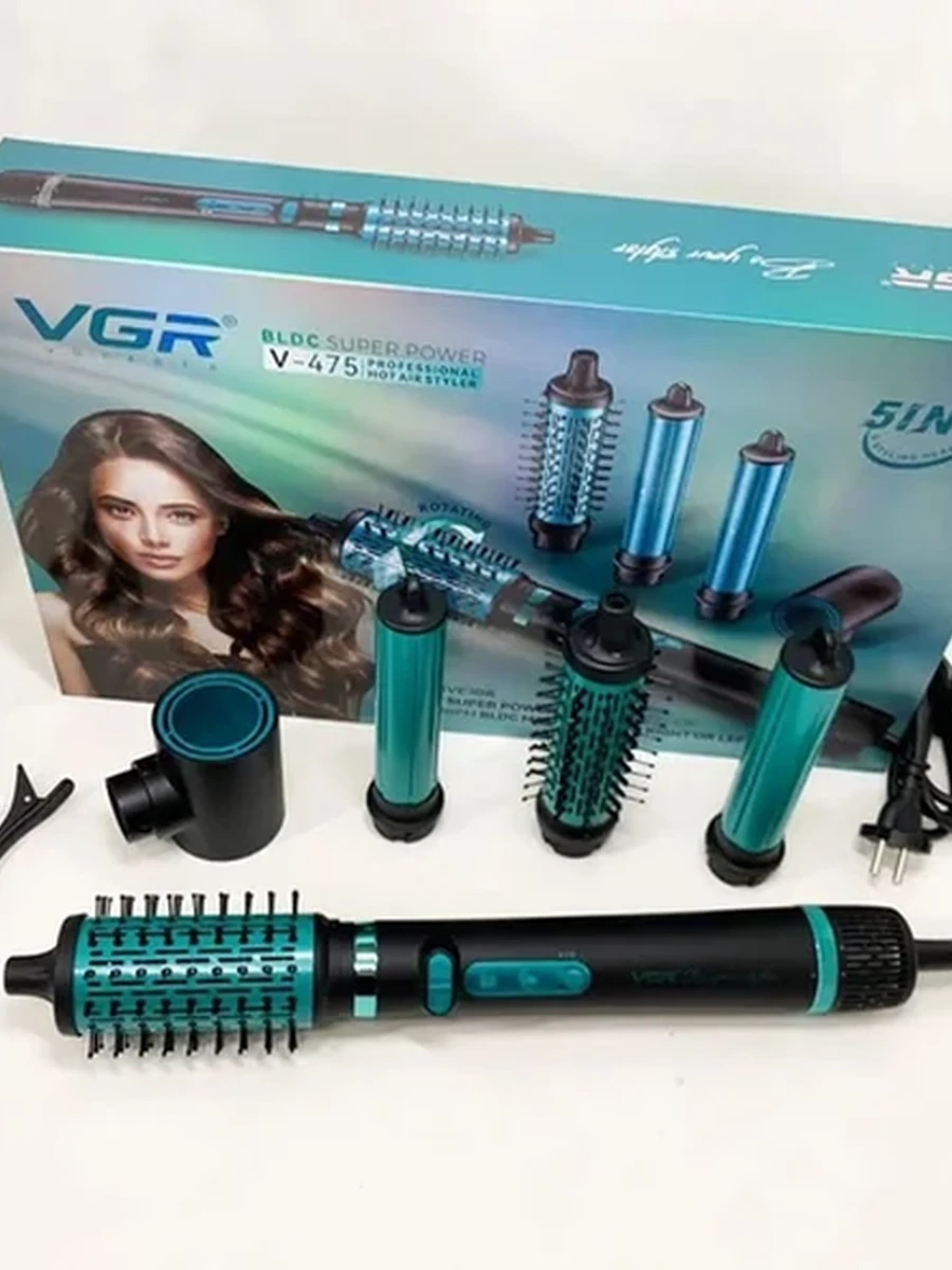 Профессиональная фен-щетка VGR V-475 Black-Green