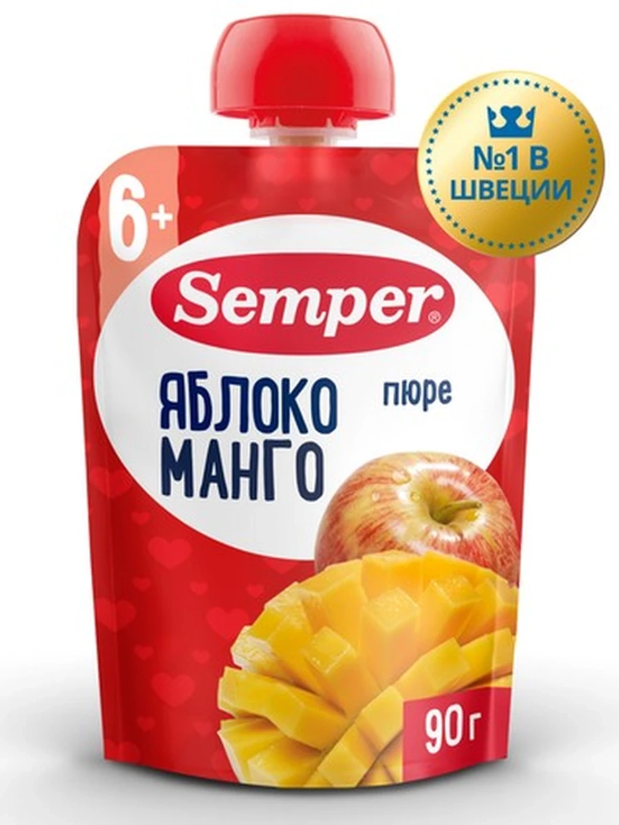 Semper пюре "Яблоко и манго" (90грx12)