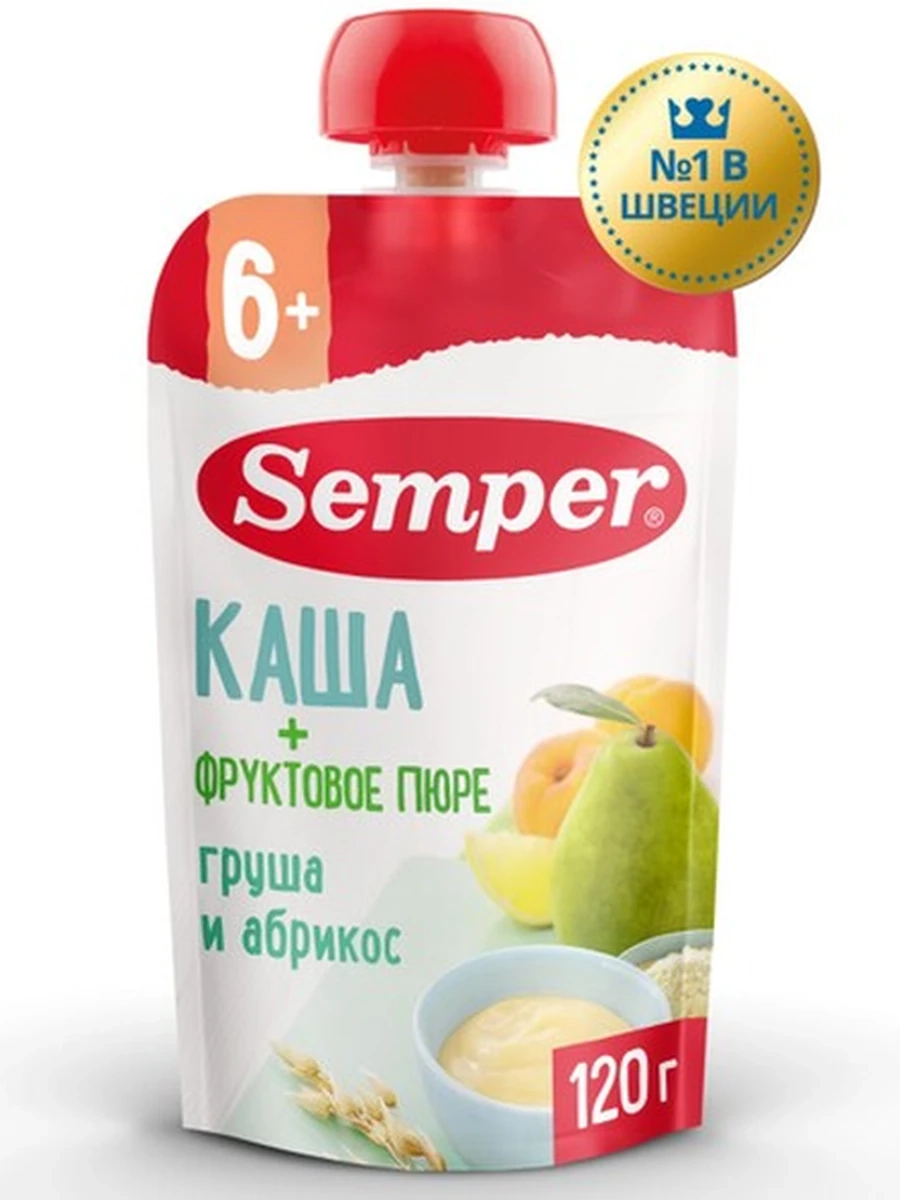 Semper пюре "Персик Банан с Печеньем" (100грx12)