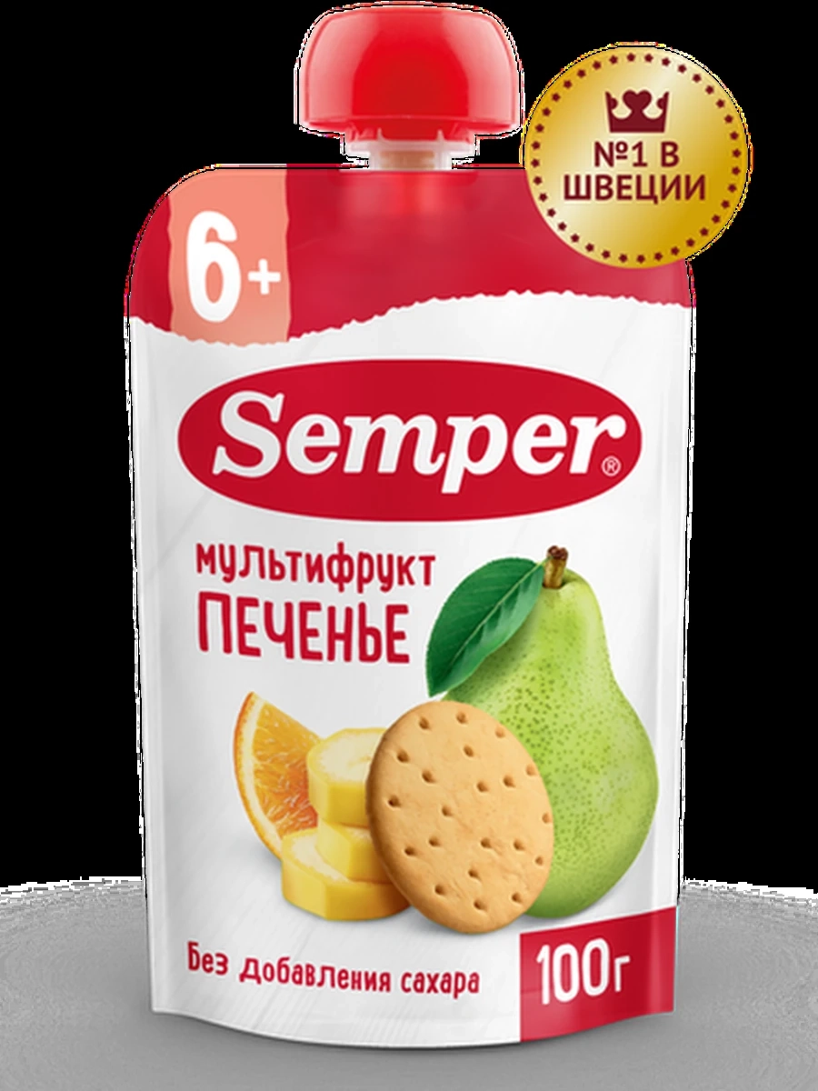 Semper пюре "Мультифрукт с Печеньем" (100грx12)
