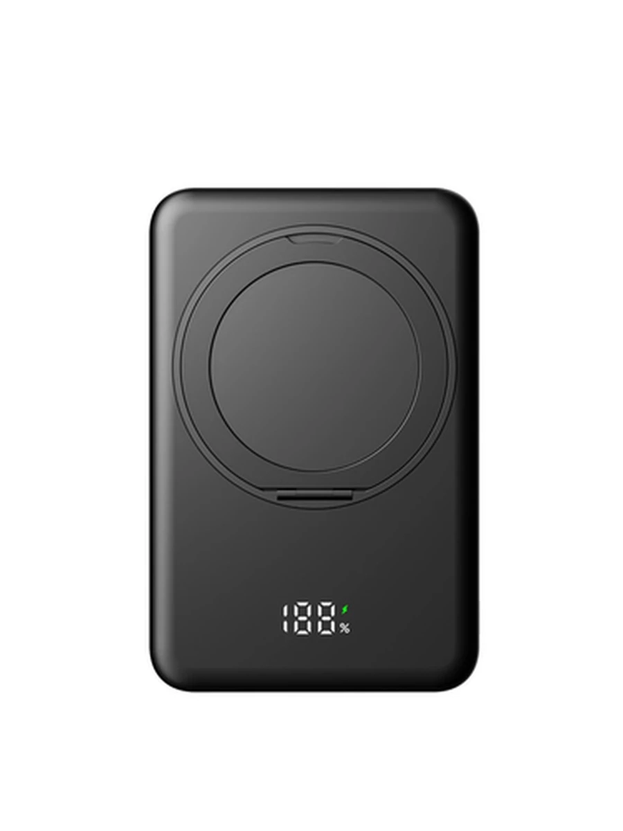 Power bank MagSafe Повербанк 10 000 мАч магнитный тонкий со встроенной подставкой быстрой зарядкой 22,5 Вт