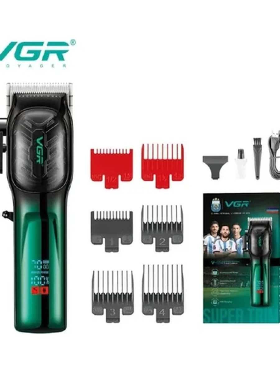 Профессиональная машинка для стрижки волос VGR V-652 аккумуляторный триммер с насадками