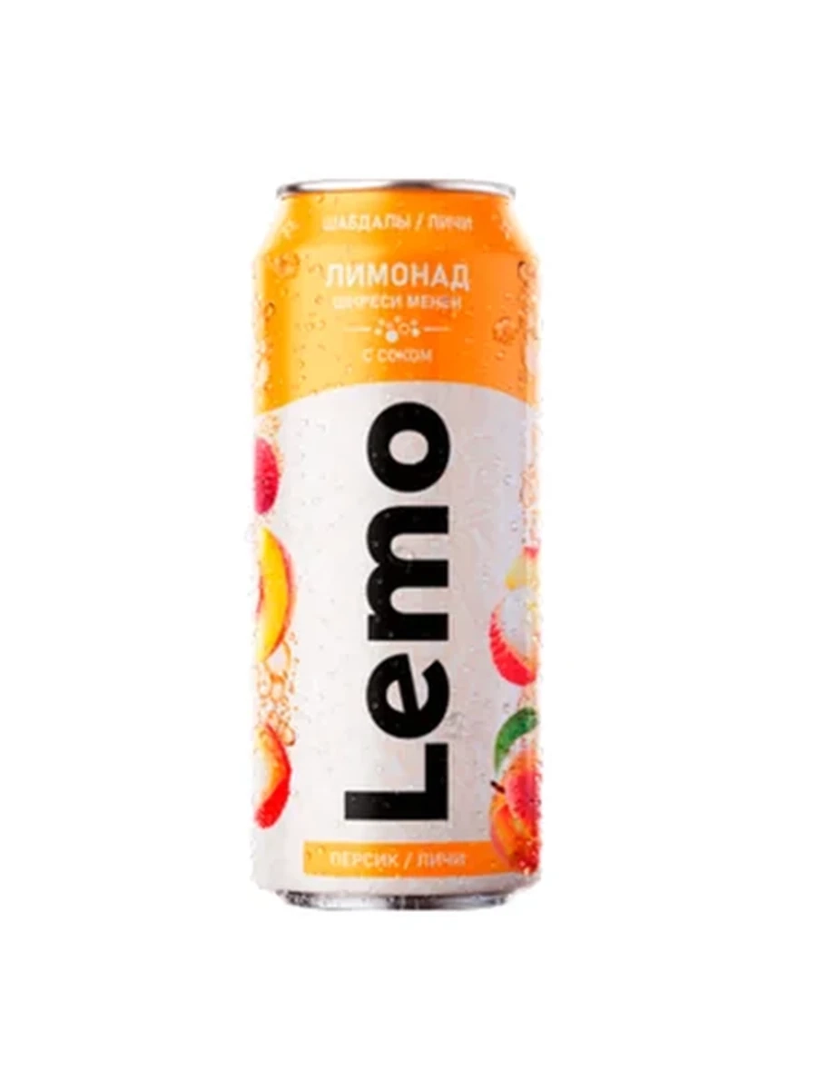 НАПИТОК LEMO ПЕРСИК\ЛИЧИ ГАЗИРОВАННЫЙ 0,45 Ж\Б