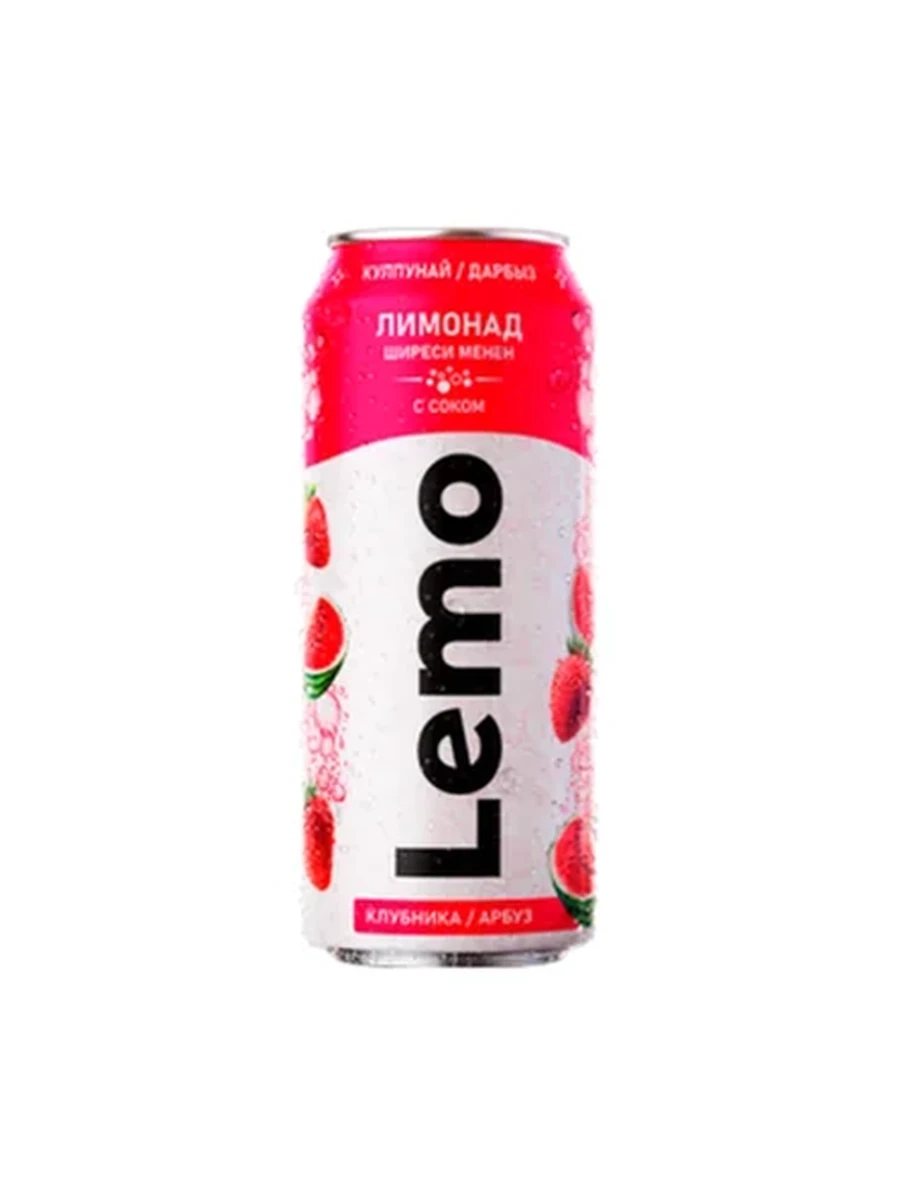 НАПИТОК LEMO АРБУЗ/КЛУБНИКА ГАЗИРОВАННЫЙ 0,45 Ж\Б