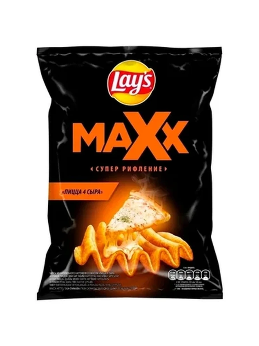 ЧИПСЫ LAYS МАХХ ПИЦЦА 4 СЫРА 100ГР