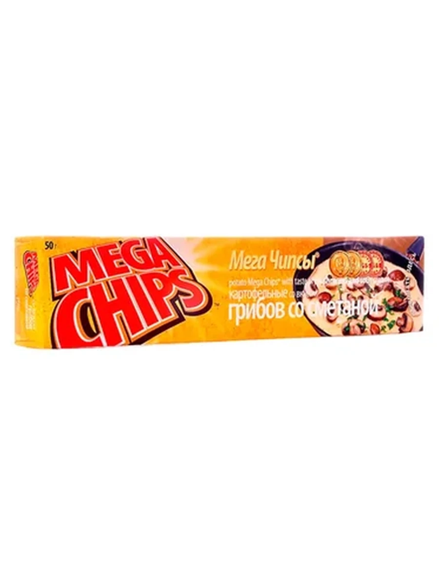 ЧИПСЫ MEGACHIPS СО ВКУСОМ ГРИБОВ СО СМЕТАНОЙ 50ГР