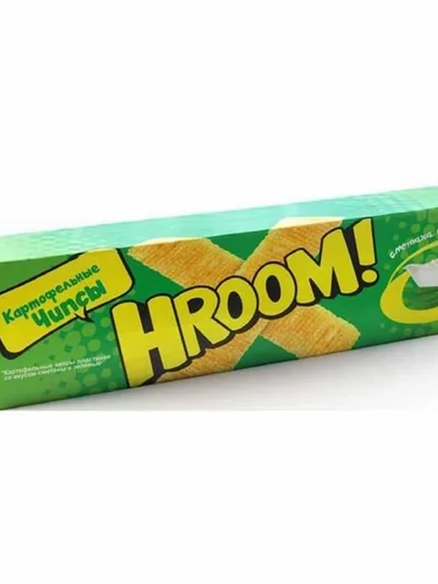 ЧИПСЫ HROOM СО ВКУСОМ СМЕТАНА ЗЕЛЕНЬ 40ГР