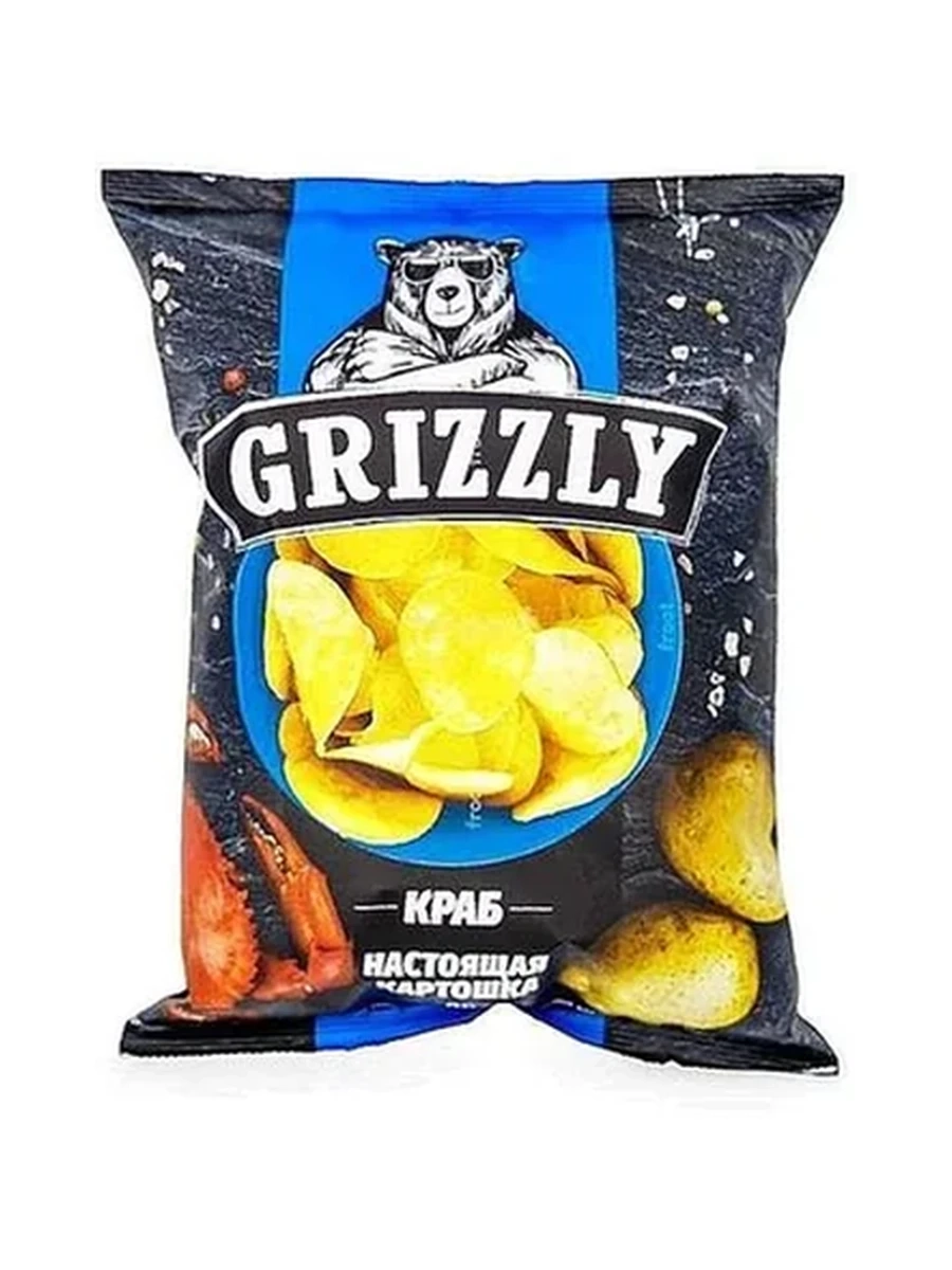 ЧИПСЫ GRIZZLY СО ВКУСОМ КРАБА 55ГР