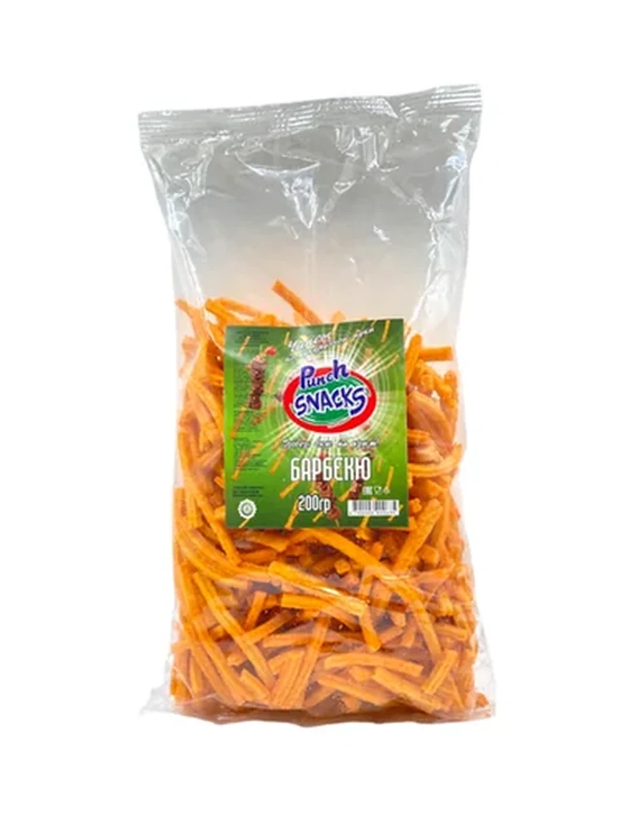 ЧИПСЫ КУКУРУЗНЫЕ PUNCH SNACKS СОЛОМКА СО ВКУСОМ ШАШЛЫК 200ГР