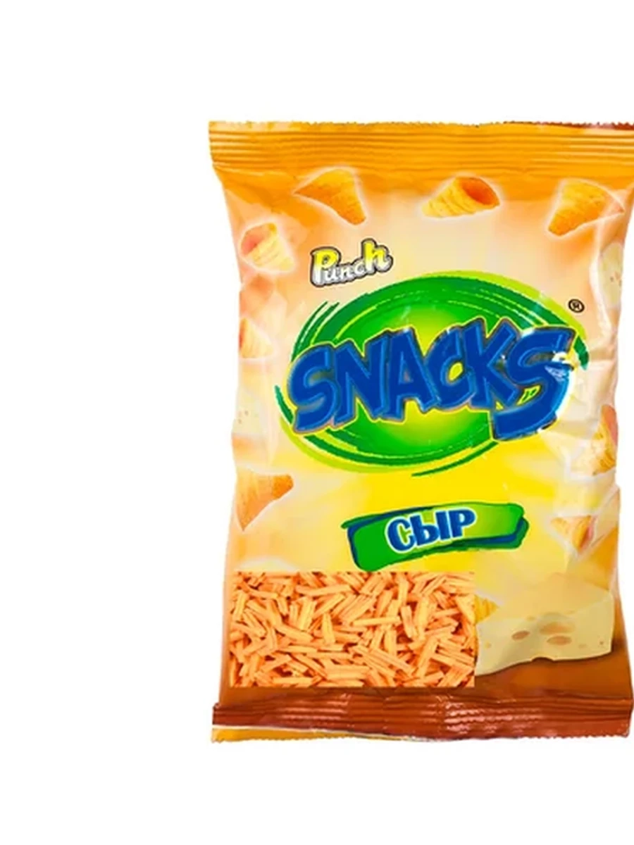 ЧИПСЫ КУКУРУЗНЫЕ PUNCH SNACKS СОЛОМКА СО ВКУСОМ СЫРА 200ГР
