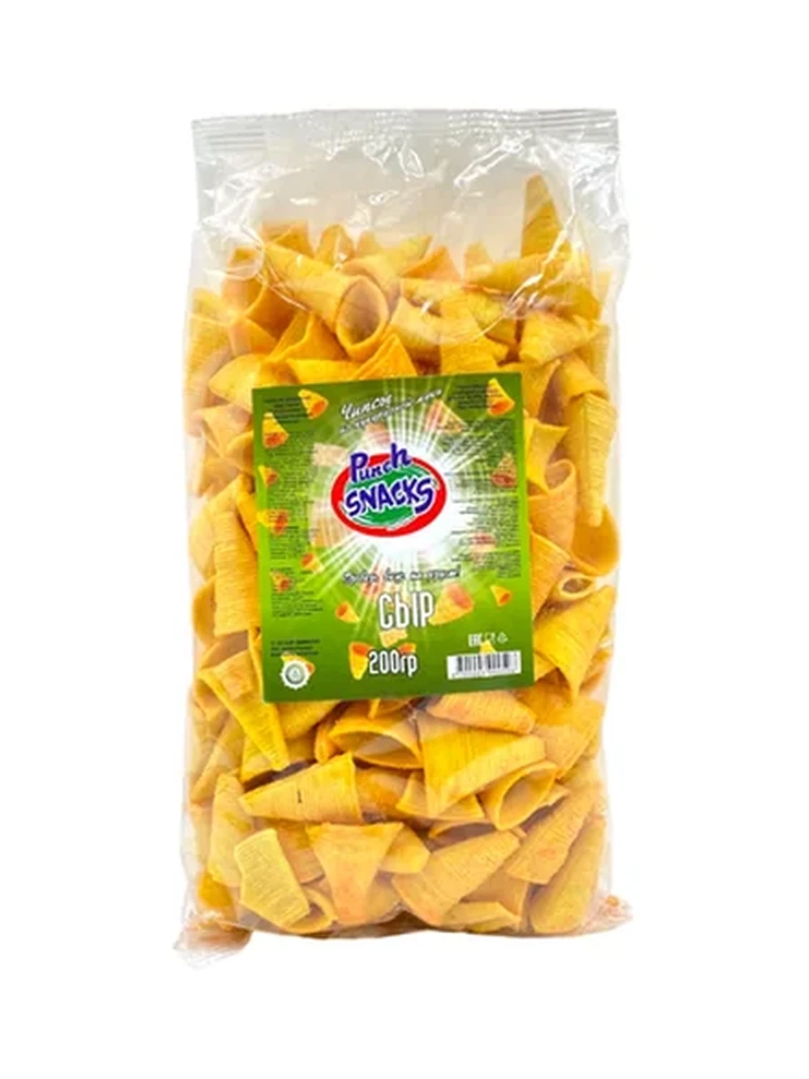 ЧИПСЫ КУКУРУЗНЫЕ PUNCH SNACKS СО ВКУСОМ СЫРА 200ГР