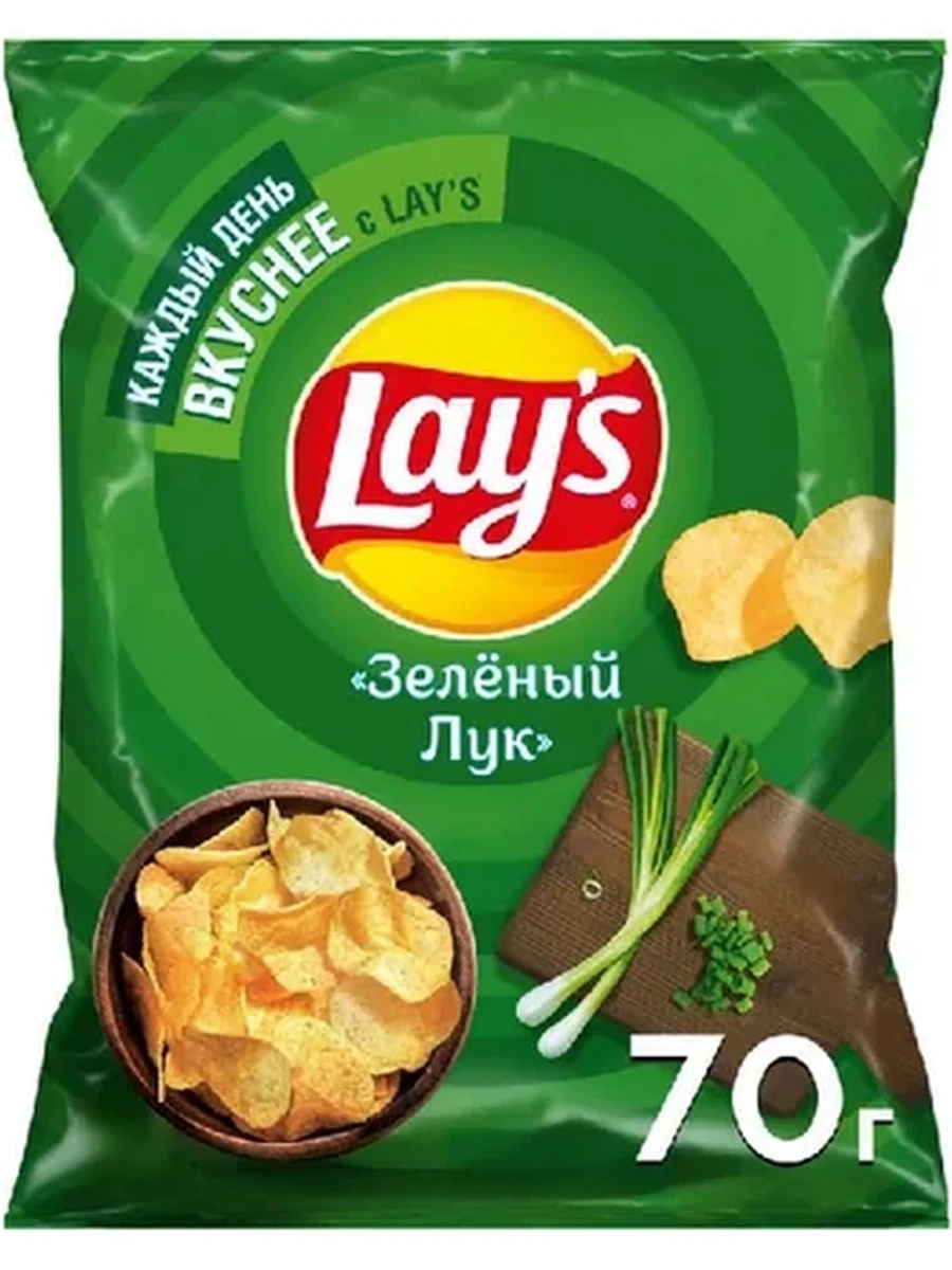 Чипсы Lay's зеленый лук 70гр
