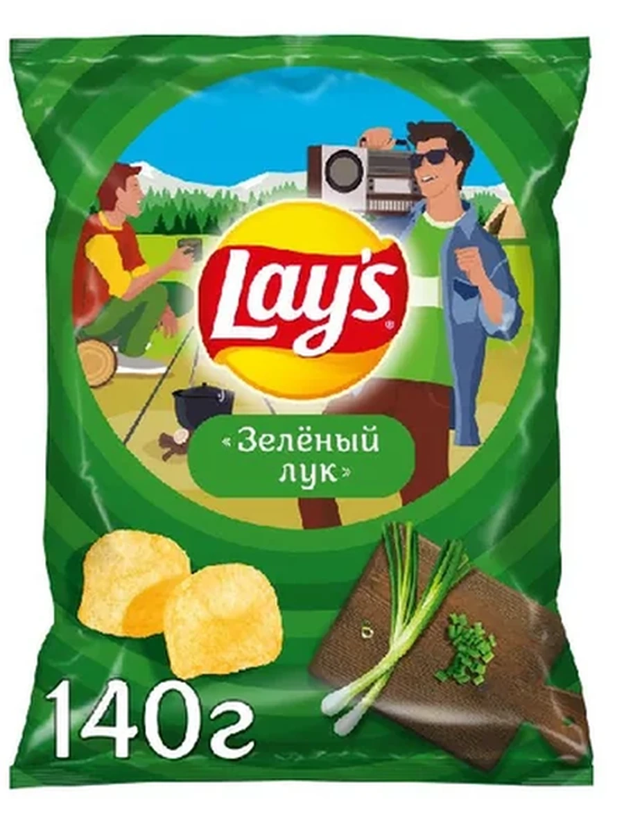 Чипсы Lay's зеленый лук 140гр