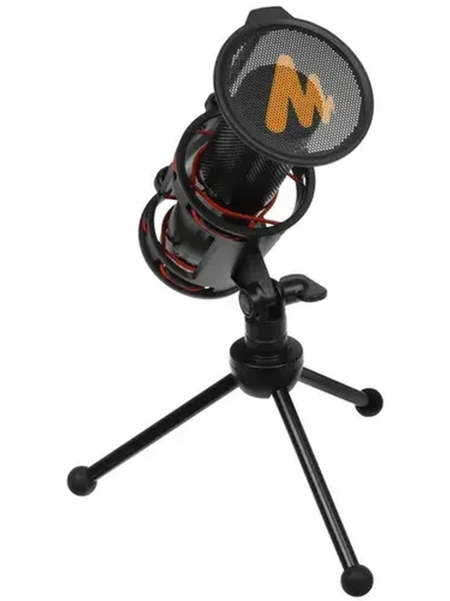 Микрофон MAONO PM471TS [Набор: микрофон игровой/для трансляций+поп-фильтр+паук+тренога, настольный, конденсаторный, кардиоидный, USB, черный]