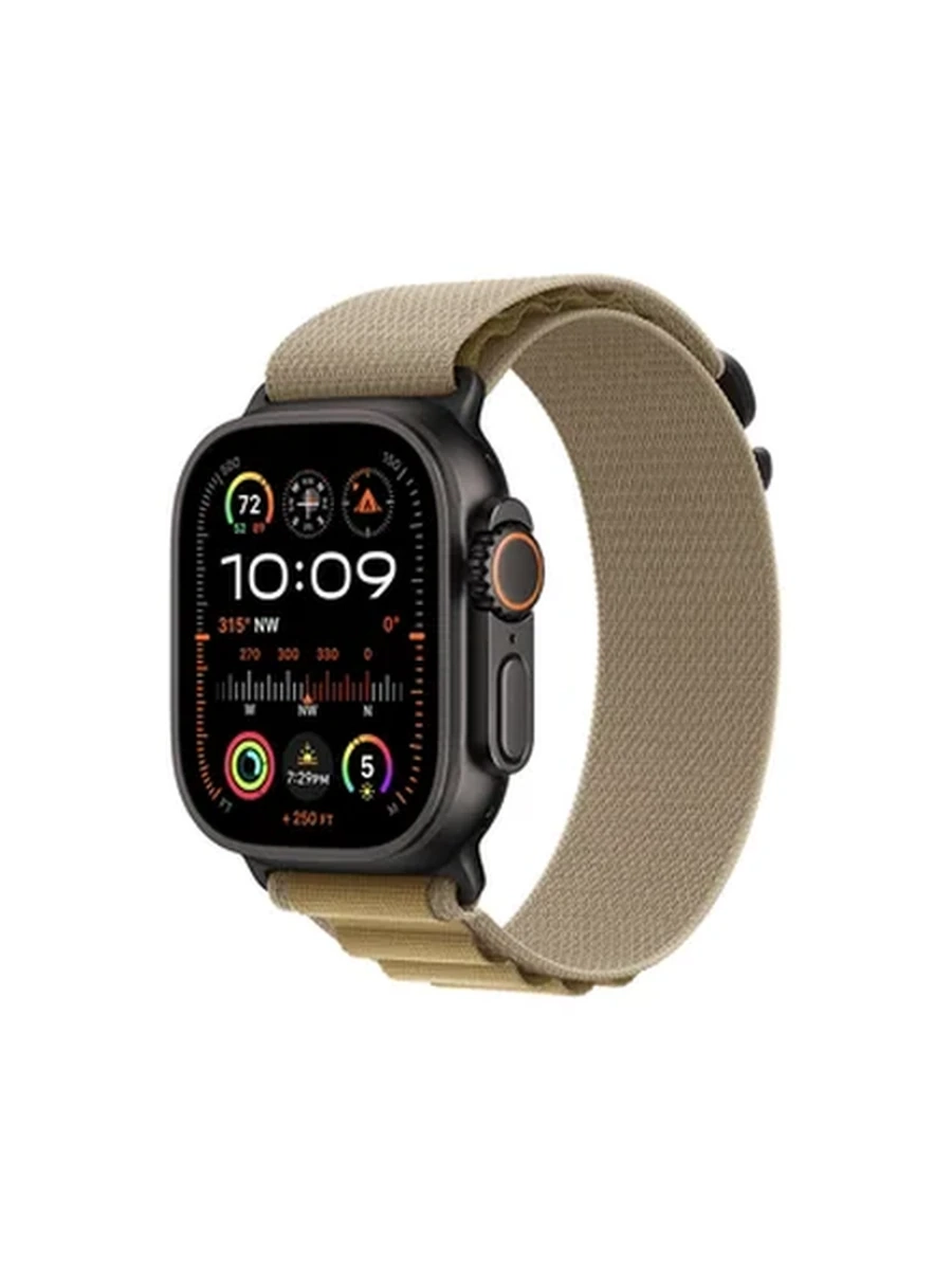 Apple Watch Ultra 2 GPS + Cellular, 49mm Black Titanium Case with Tan Alpine Loop – M