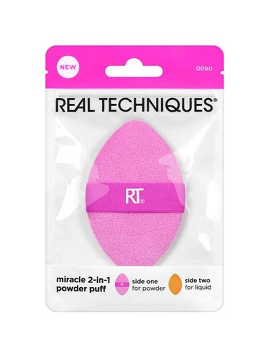 Real Techniques двусторонняя пуховка для пудры