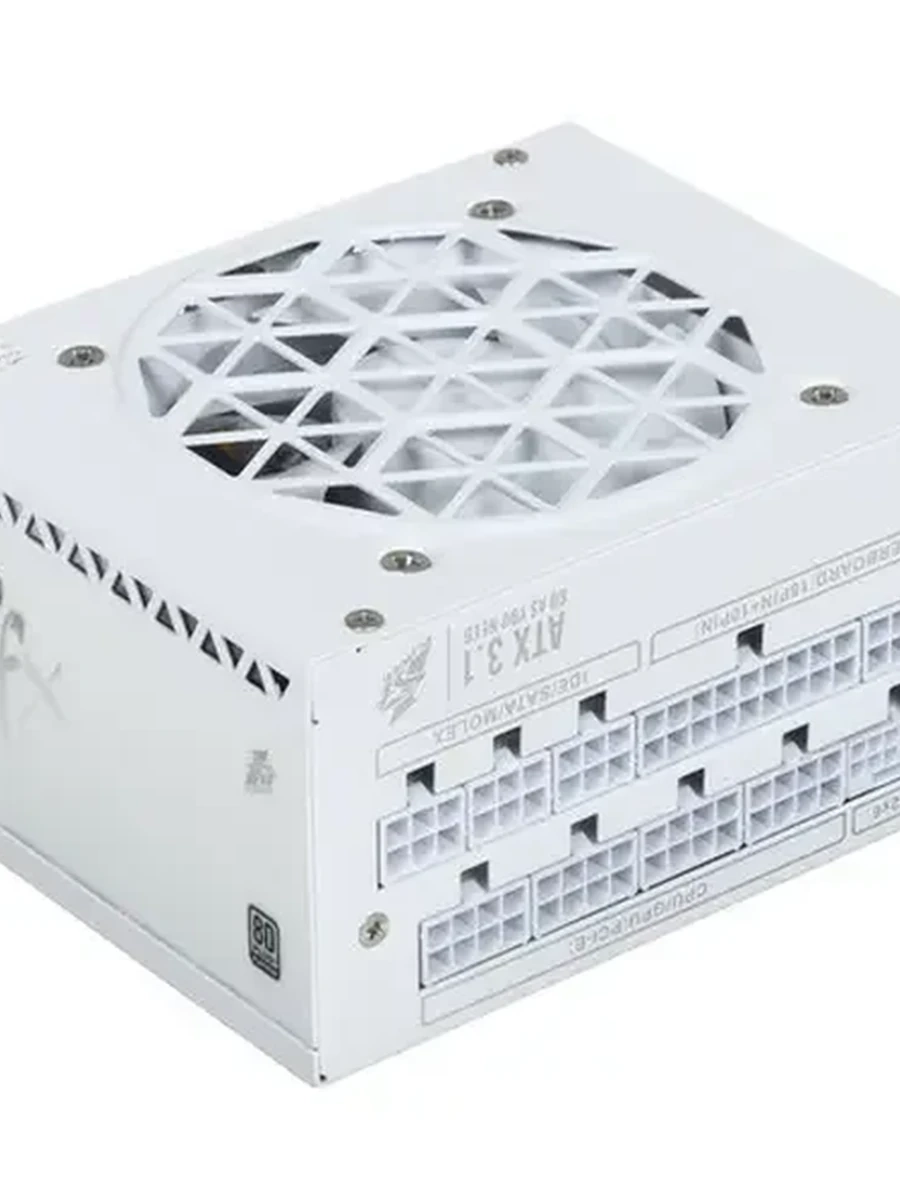 Блок питания 1STPLAYER SFX 750W Platinum White 750 Вт [80+ Platinum, ATX vSFX 12V 3.0, APFC, FM, 80 x 80 мм fan, 4+4 pin CPU, 6+2 pin x2 PCI-E, 8 SATA