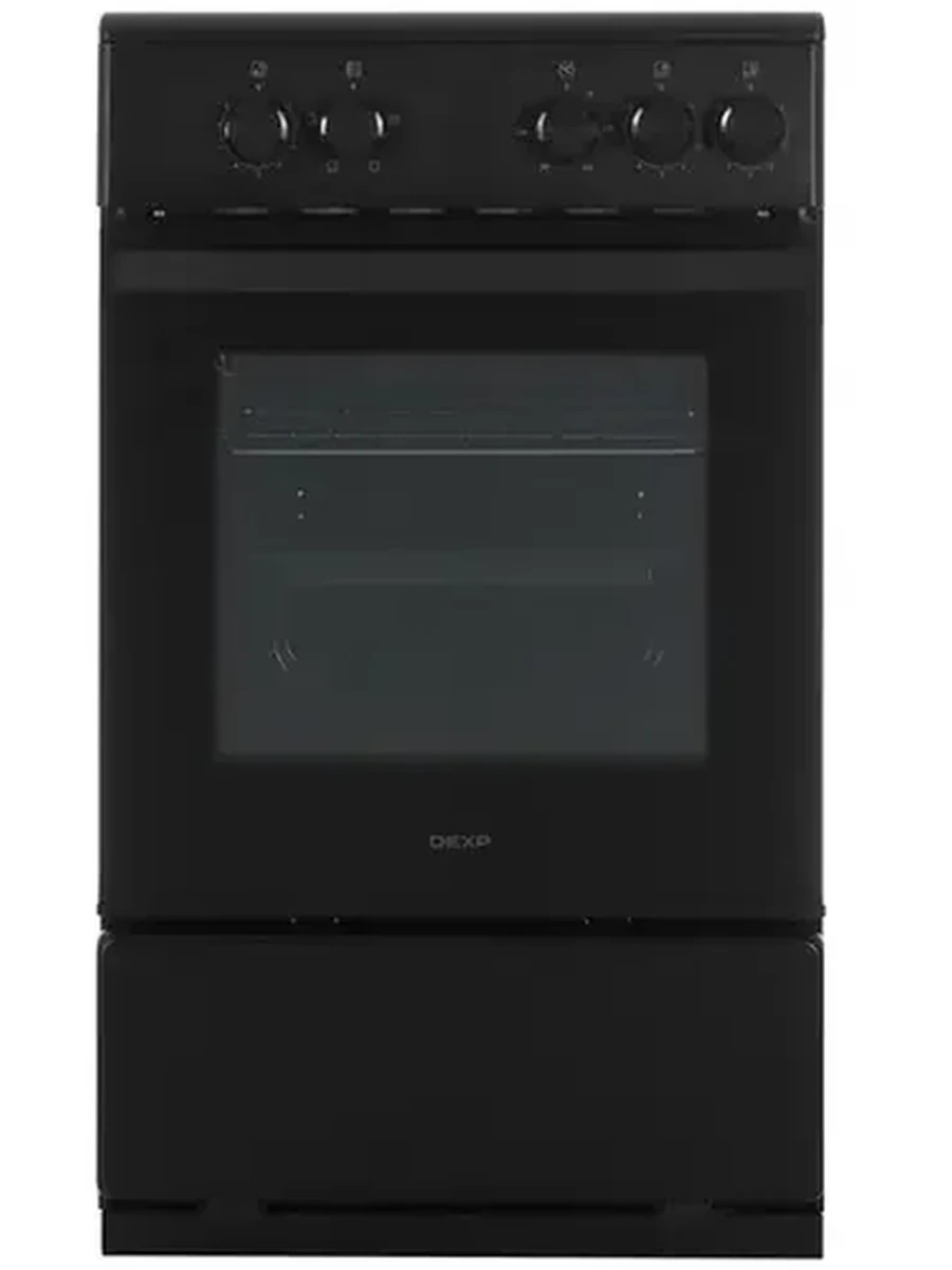 Электрическая плита DEXP EC50-M02 [50 см, стеклокерамика, конфорок - 3 шт, ящик] Чёрный