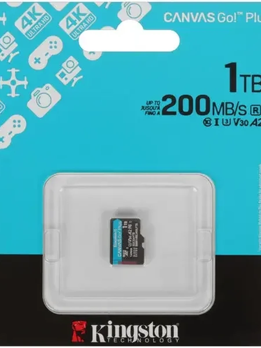 Карта памяти Kingston Canvas Go! Plus [microSDXC, U3, A2, V30, 1 TB, 200 Mb/s]