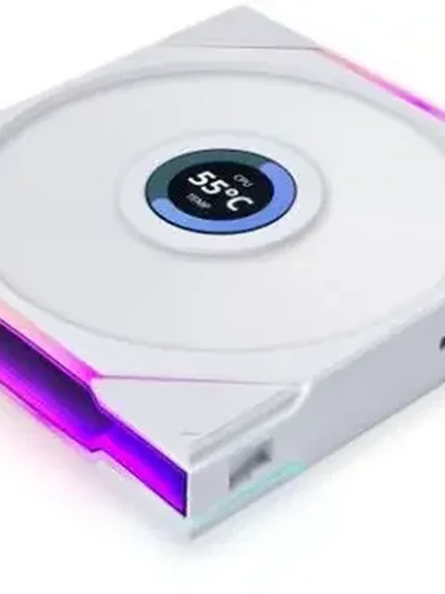 Вентилятор LIAN LI UNI FAN TL WIRELESS LCD 140-1 REVERS WHITE (142x140x28 mm., 350~1600RPM, 64CFM, 29dB, ARGB)