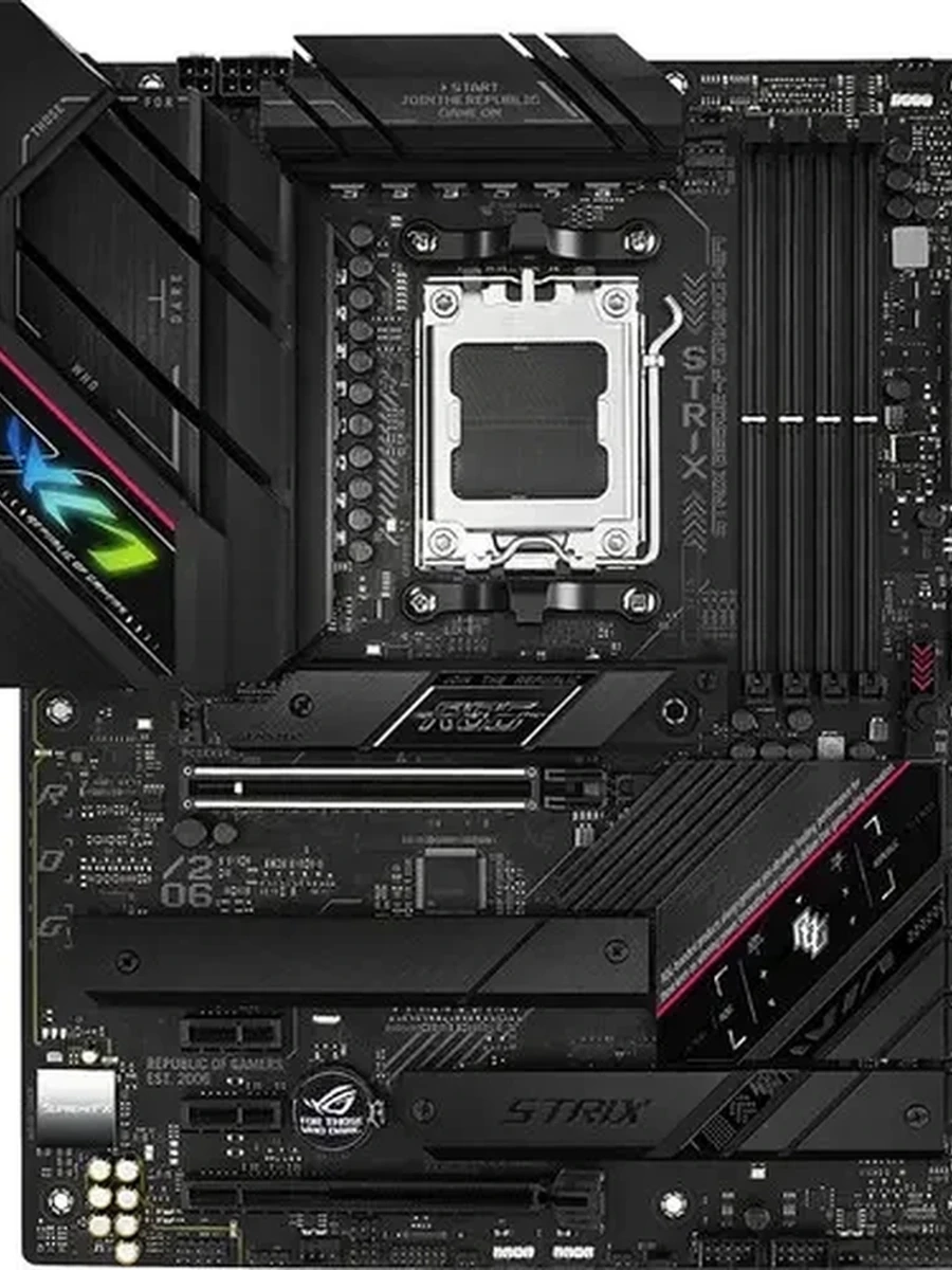 Плата ASUS AM5 B650 ROG STRIX B650E-F GAMING WIFI 4xDDR5 2xPCI-Ex16 DP/HDMI SATA3 3xM2 USB Type-C WIFI ATX