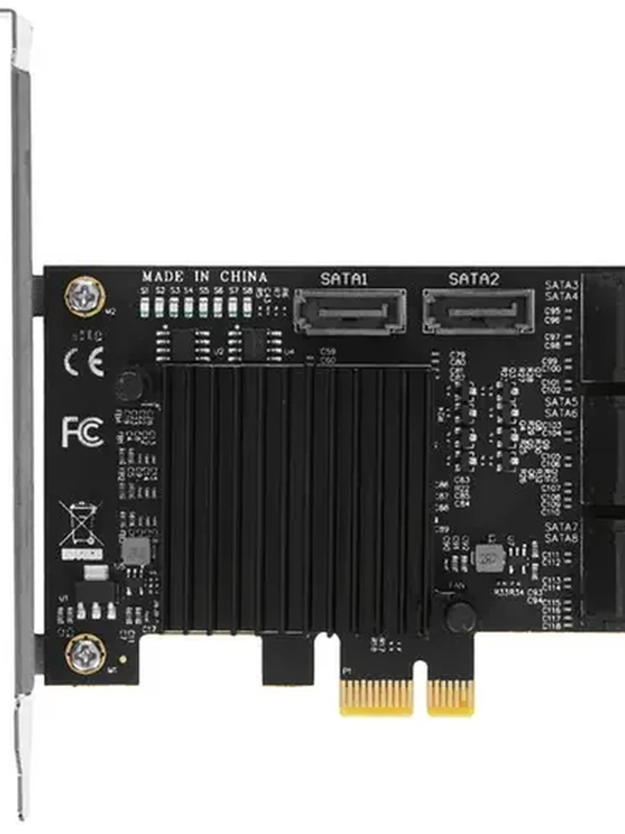 Контроллер Orient MJ9215S8 [интерфейсы: PCI-E x1, разъемы: